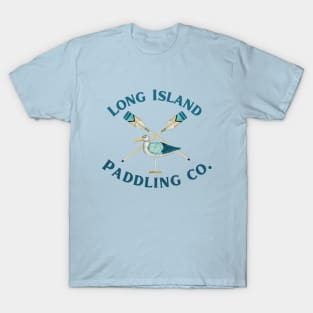 Long Island Paddling Co. Watercolor Paddles and Bird_Darker Lettering T-Shirt